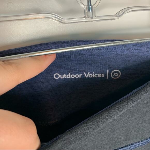 Outdoor Voices Cropped Navy Heathered Colorblock Leggings Size XS - Picture 4 of 6